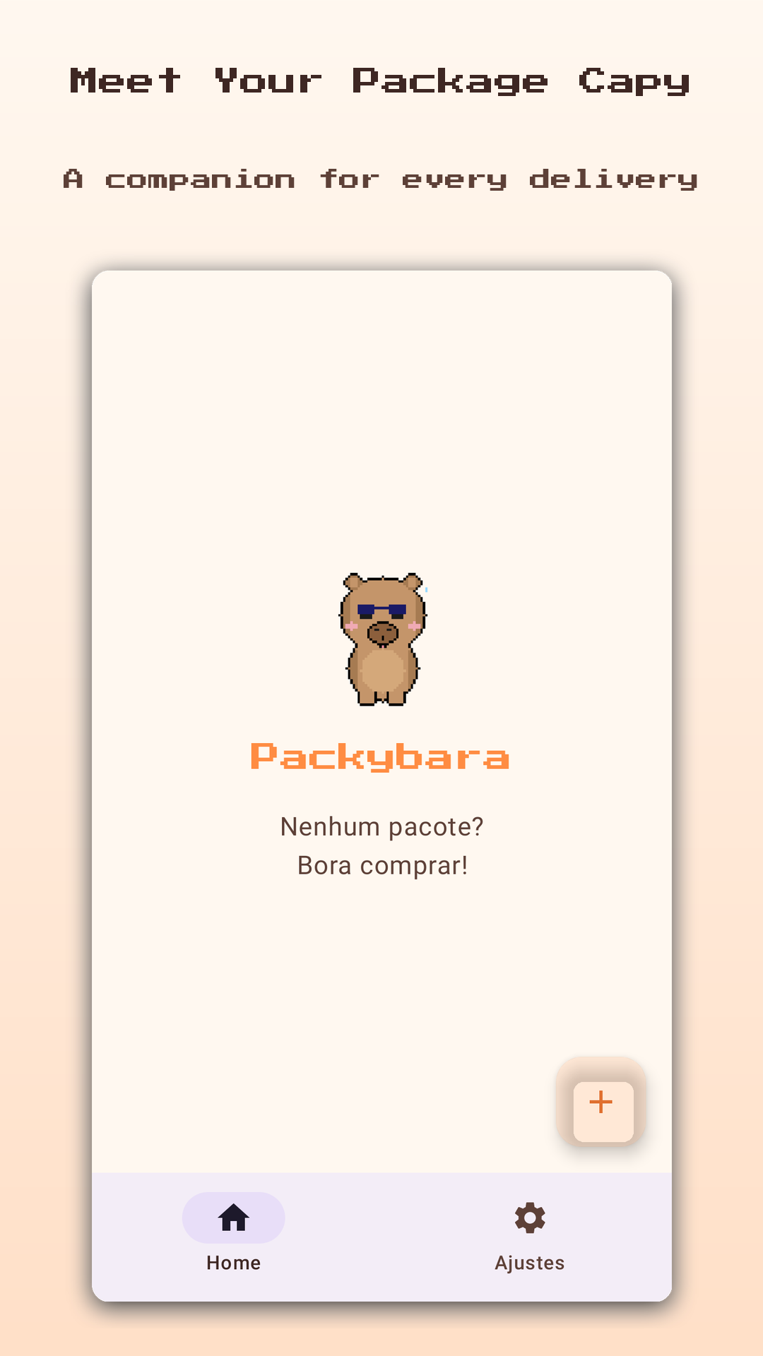 Empty state with capybara mascot